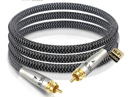 SKW WG20-03 Digital Coaxial SPDIF Audio Cable Silver Plated OCC Conductor RCA Cable Subwoofer Cord Fashion