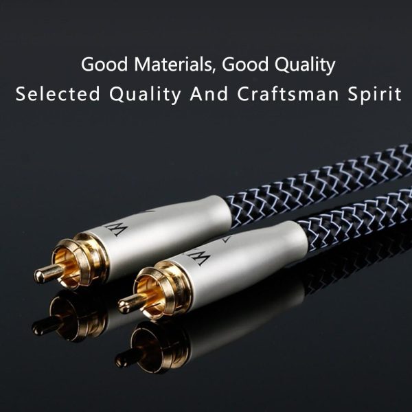 SKW WG20-03 Digital Coaxial SPDIF Audio Cable Silver Plated OCC Conductor RCA Cable Subwoofer Cord Fashion