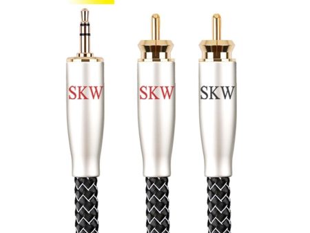 SKW WG20-01 Silver-plated High-purity Copper Conductor 3.5mm Jack To 2RCA Cable Online now