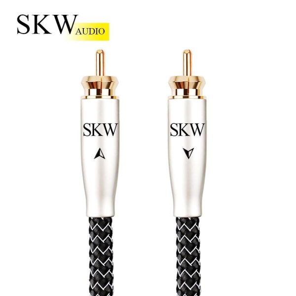 SKW WG20-03 Digital Coaxial SPDIF Audio Cable Silver Plated OCC Conductor RCA Cable Subwoofer Cord Fashion