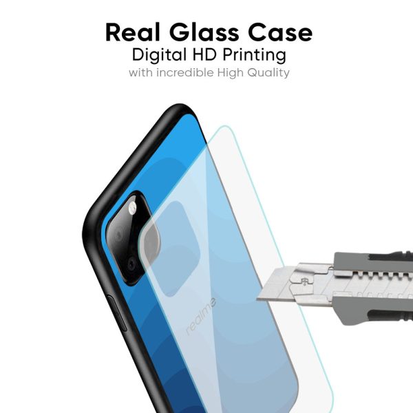 Blue Wave Abstract Glass Case for Realme 13 5G Online Sale