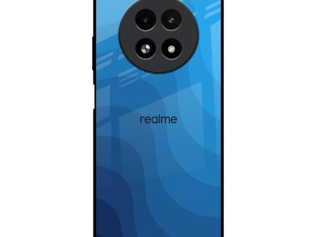 Blue Wave Abstract Glass Case for Realme 13 5G Online Sale