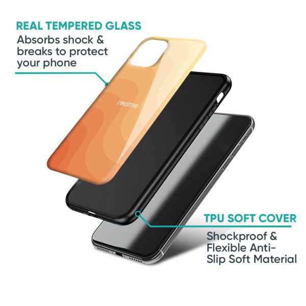 Orange Curve Pattern Glass Case for Realme 13 5G Discount