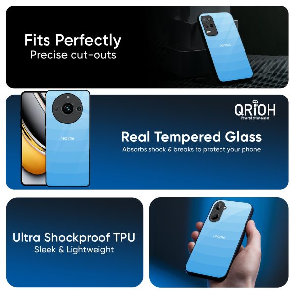 Wavy Blue Pattern Glass Case for Realme 13 5G Cheap