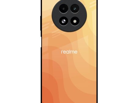 Orange Curve Pattern Glass Case for Realme 13 5G Discount