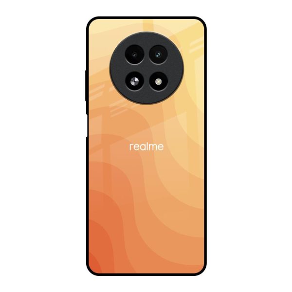 Orange Curve Pattern Glass Case for Realme 13 5G Discount