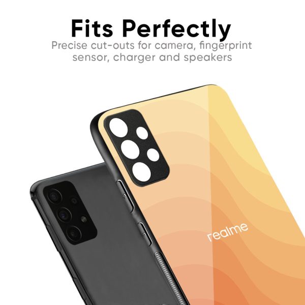 Orange Curve Pattern Glass Case for Realme 13 5G Discount