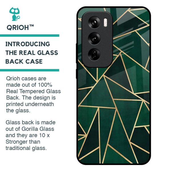 Abstract Green Glass Case For Oppo Reno 12 5G Sale