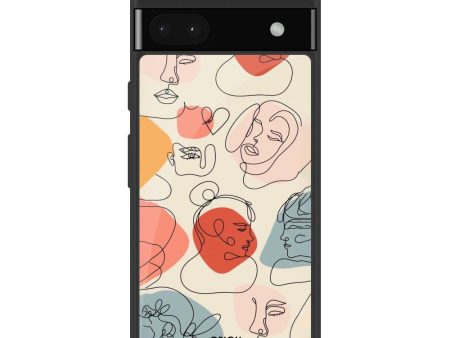 Abstract Faces Glass Case for Google Pixel 6a Online Hot Sale