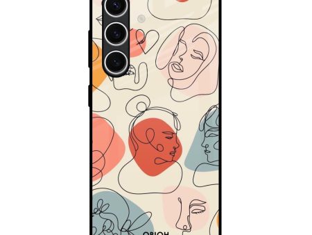 Abstract Faces Glass Case for Samsung Galaxy S24 FE 5G Online Sale