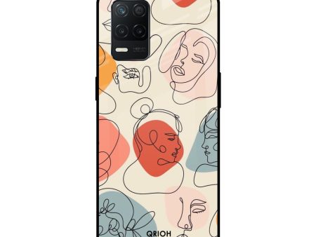 Abstract Faces Glass Case for Realme 8 5G Online