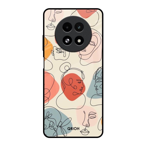 Abstract Faces Glass Case for Realme 13 5G on Sale