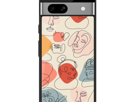 Abstract Faces Glass Case for Google Pixel 7A Discount