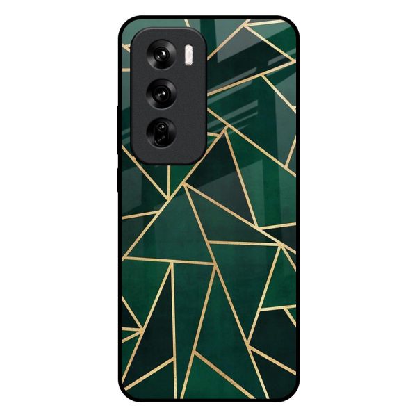 Abstract Green Glass Case For Oppo Reno 12 5G Sale