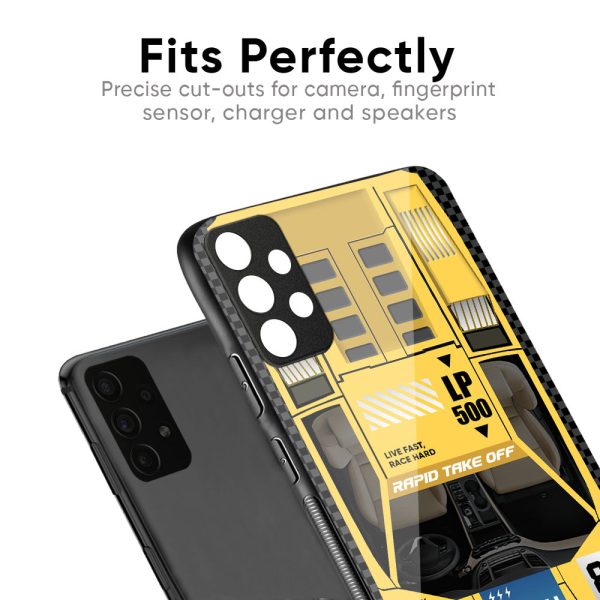 Yellow Racing Car Glass Case for Realme 12 Plus 5G For Cheap